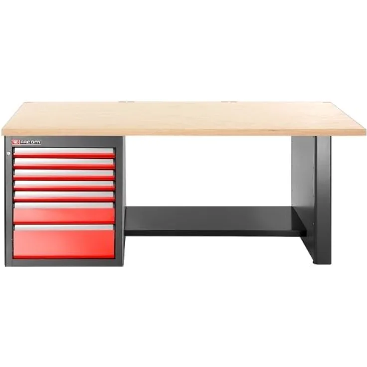 Facom JLS3 Werkbank 2,2m Holz 7 Schub. niedr