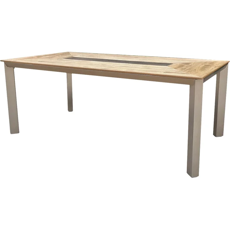 Garten-Sitzgruppe ARMIN 7tlg. - Kunststoffgeflecht, Braun | Gartenmöbel-Set Gartengarnitur Garten-Essgruppe mit geschlossenen Stapelstühlen und Esstisch – Bild 5