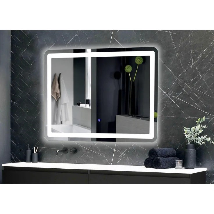 LED Spiegel "Espelho Q70" 70x50cm 230V, 23W, 1750lm, 4000K, Touchschalter