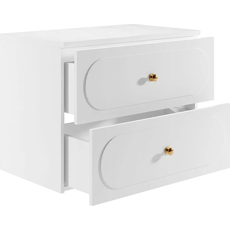 Vente-unique - Badezimmermöbel hängend mit Ablageplatte - Weiß - 80 cm - SATOBAL – Bild 5