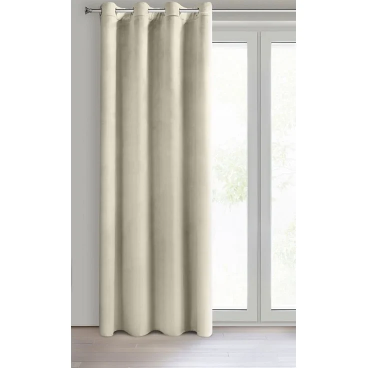 Design91 Samtvorhang, Ösen, Polyester beige, 140x250 cm – Bild 4