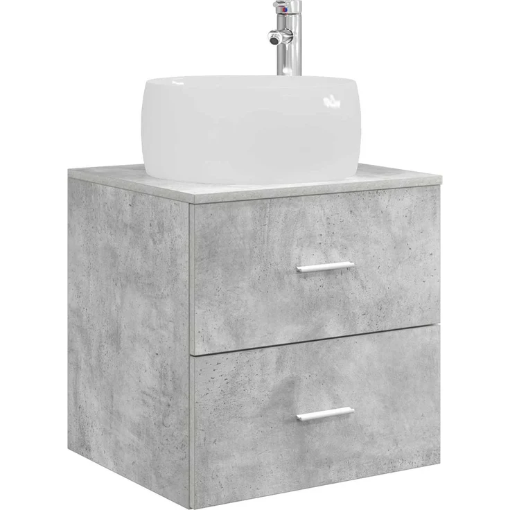 vidaXL Wandmontierter Waschbeckenunterschrank Betongrau 890313 – Bild 2