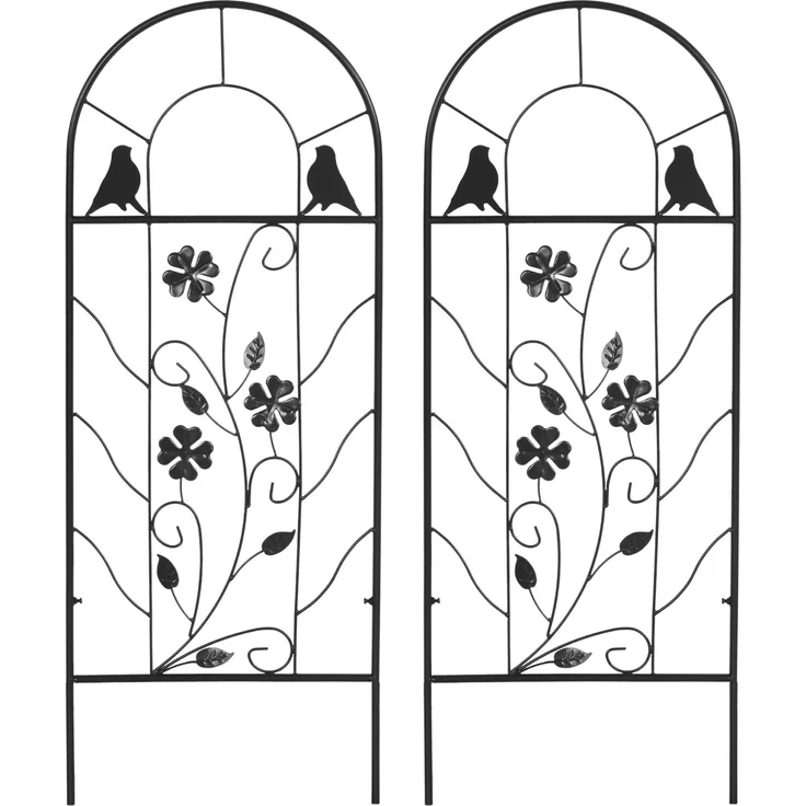MELAYR, Gartenspalier, 2er-Set, Metallstütze für Kletterpflanzen – 38 x 98 cm, schwarz – Bild 2
