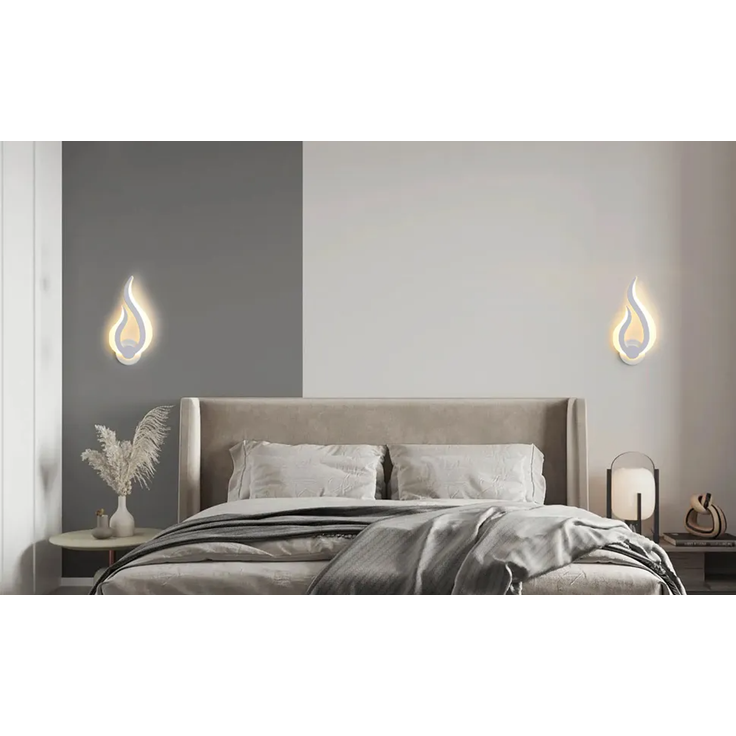 DELIPOP – 10 – W – LED – Wandleuchte, 3000 K Weiß, moderne Wandleuchte für Schlafzimmer, Wohnzimmer, Flur – Flammen – Design – warmes Licht – 34x16,4x4cm – Bild 5