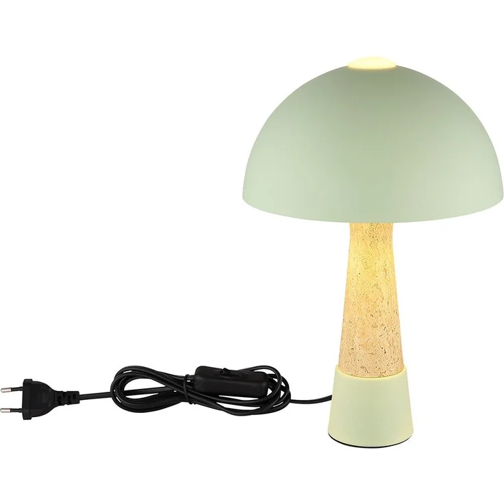 Tischleuchte, Schalter, grün, Travertin-Optik, H 36,5 cm – Bild 7