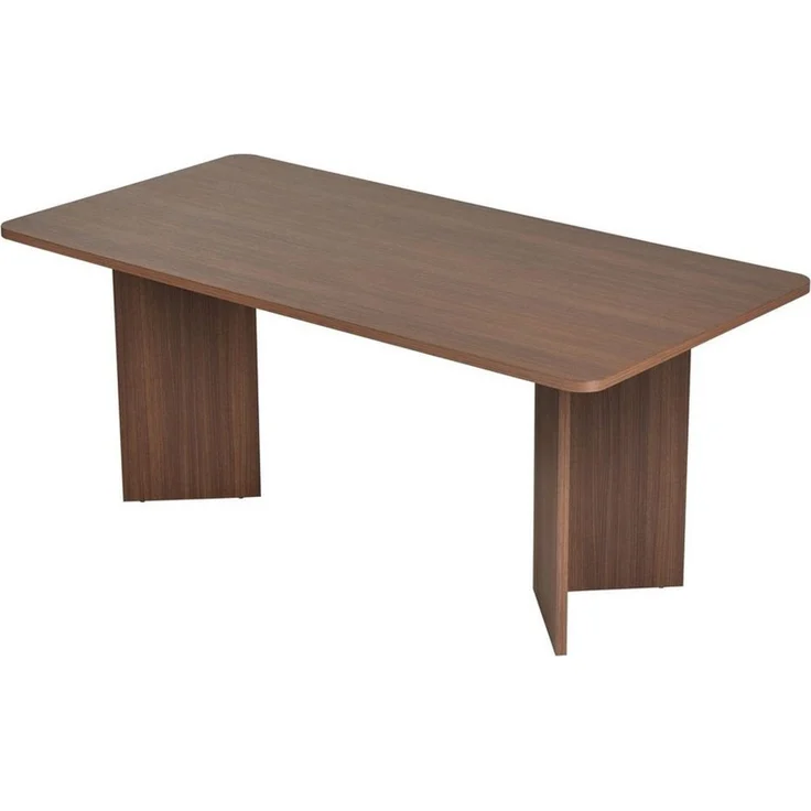 Modern Walnut Dining Table, 180 x 90 x 75 cm | 100% Melamine Coated Particle Board, 25 mm Thick | Stylish & Durable, Perfect for Family Meals & Gatherings, 70 kg Bearing Capacity – Bild 1