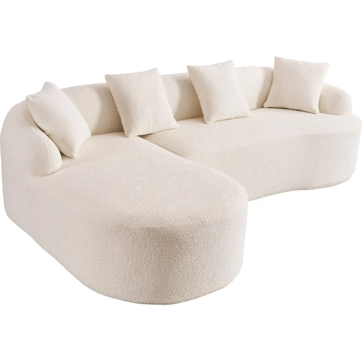 3-Sitzer-Sofa 243x150x67 cm mit geschwungener Form und Chenille-Bezug – Bild 4