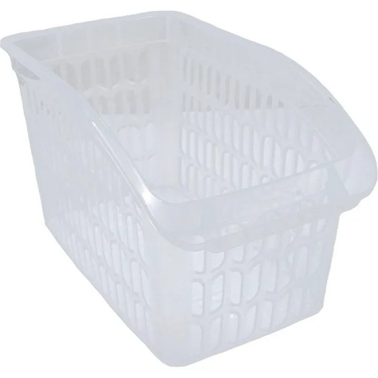 HAC24 Aufbewahrungskorb Aufbewahrungsbox Schrankkorb Regal Organizer Ordnungskorb Kunststoff (Set, 4 St), Transparent