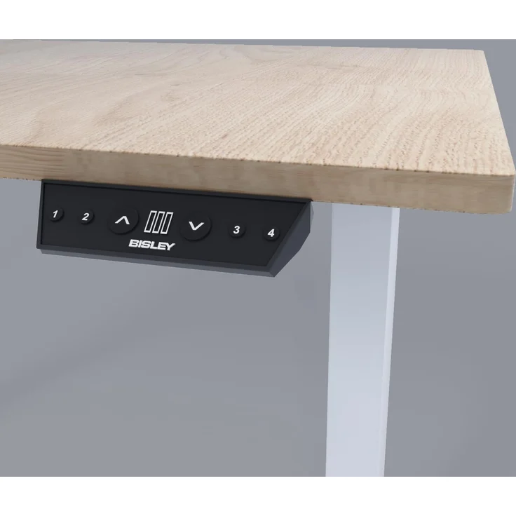 Bisley Home Tisch, Metall, Gestell 333 weiß Platte 018 Kendal Eiche, Medium – Bild 1