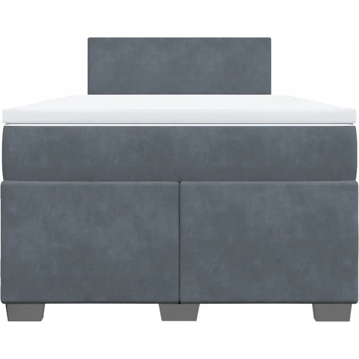 vidaXL Boxspringbett mit Matratze Dunkelgrau 120x190 cm Samt 3288553 – Bild 6