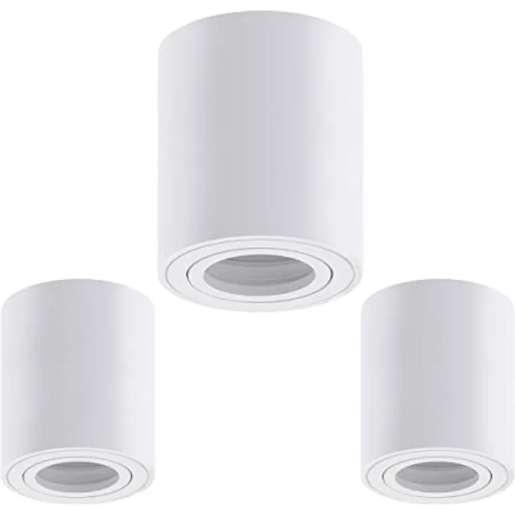 Oktaplex Lile M 3x Aufbaustrahler, rund Aluminium, GU10 & LED-Module, 230V, weiß