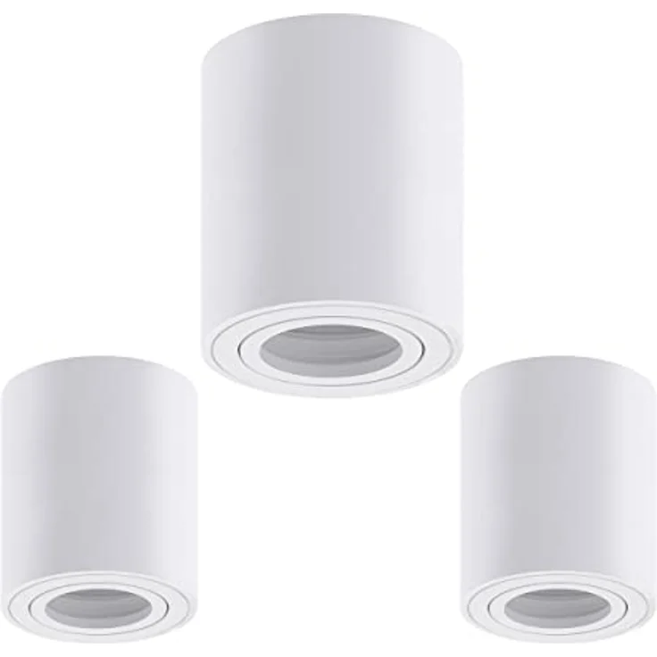 Oktaplex Lile M 3x Aufbaustrahler, rund Aluminium, GU10 & LED-Module, 230V, weiß – Bild 1