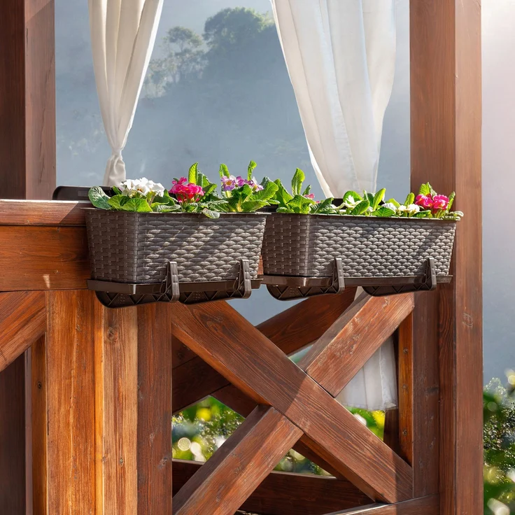 KADAX Blumentopf-Balkon-Pflanzgefäßständer 60 cm braun – Bild 7