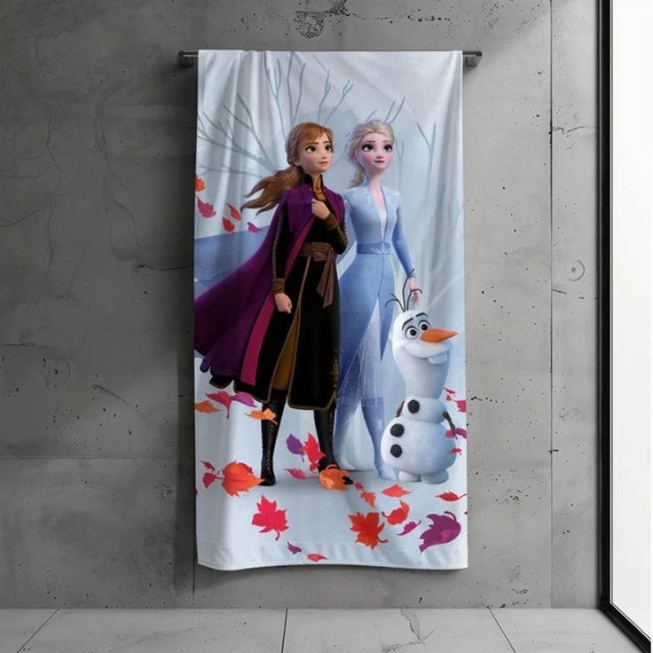 MTOnlinehandel Badetuch Anna & Elsa, 70x140cm, Geschenk für Mädchen, 100% Baumwolle (1-St), Strandtuch Eiskönigin, weich, saugfähig – Bild 4