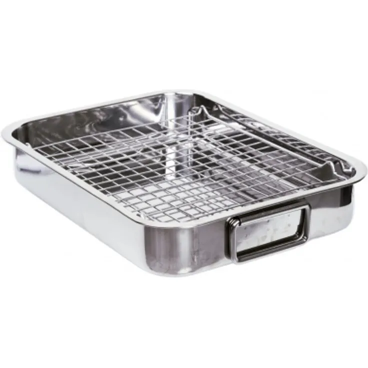 Pott & Flamme Ofenform groß 42 cm mit Edelstahl Gitterrost-Einsatz : 42 cm