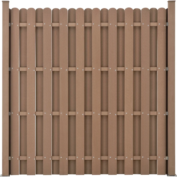 WPC Gartenzaun Langero 185x376 cm Braun neu. holz – Bild 4