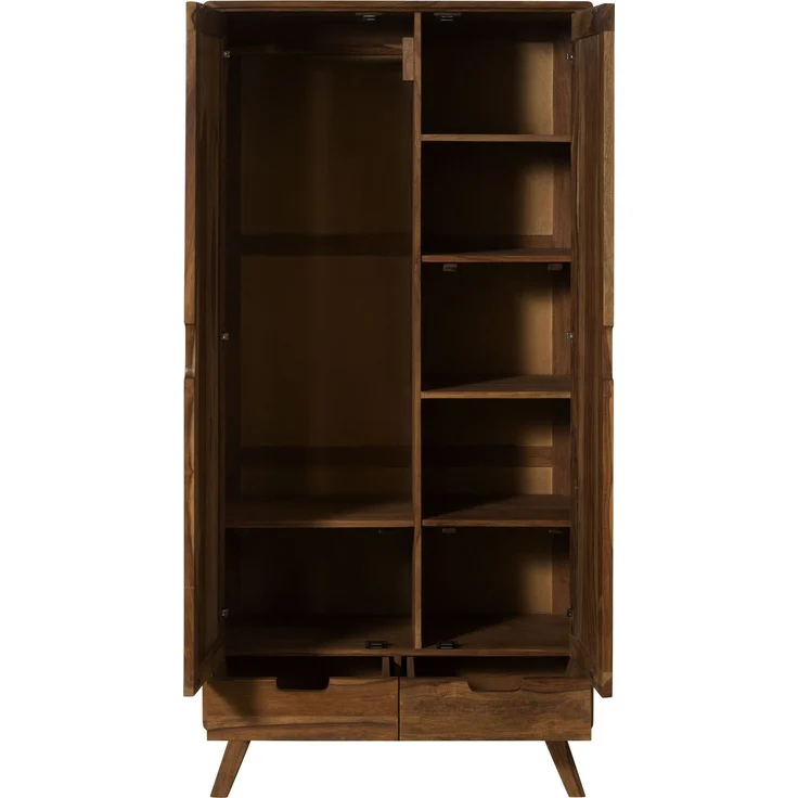 Kleiderschrank Sheesham 90x45x180 natur sandgestrahlt lackiert MALMÖ 2 #200 – Bild 2