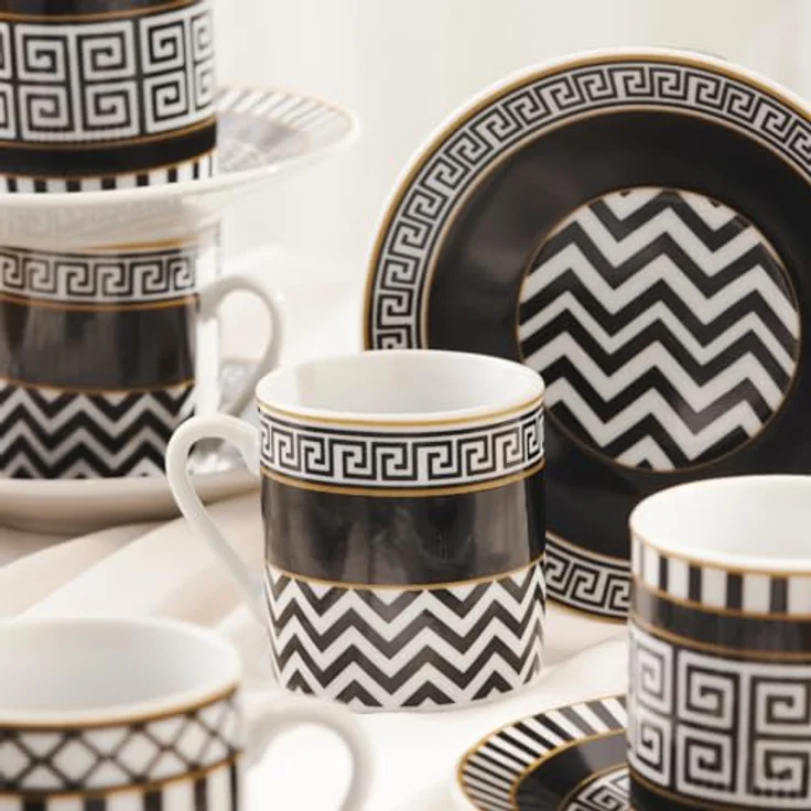 Karaca Kaffeeservice Karaca Helenistik für 6 Personen Kaffeetasse, 80 ml, Porzellan – Bild 5