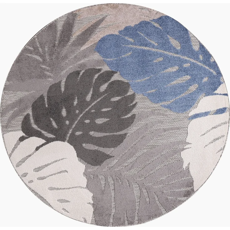 Sanat Teppich Floral Outdoor, rund, Höhe: 6 mm, In- und Outdoor geeignet, florales Design, Balkon, Terasse – Bild 1