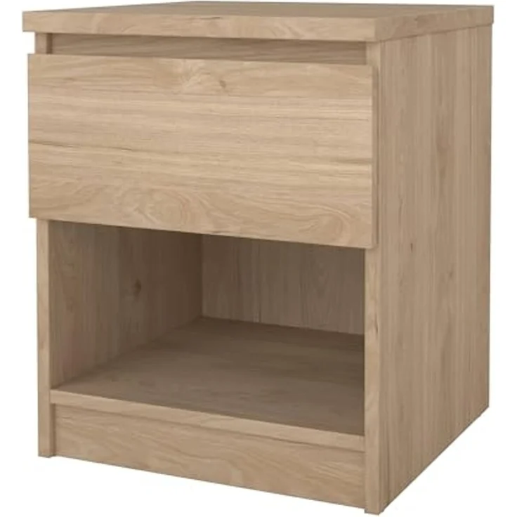 Dmora - Nachttisch Annette, Niedrige Kommode, Tisch, Multifunktionaler Nachttisch, 40x40 h50 cm, Eiche – Bild 6