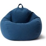 Lumaland Comfort Line Sitzsack Indoor, EPS Perlen Füllung, M, Dunkelblau, 80 x 50 x 70 cm, 120 l