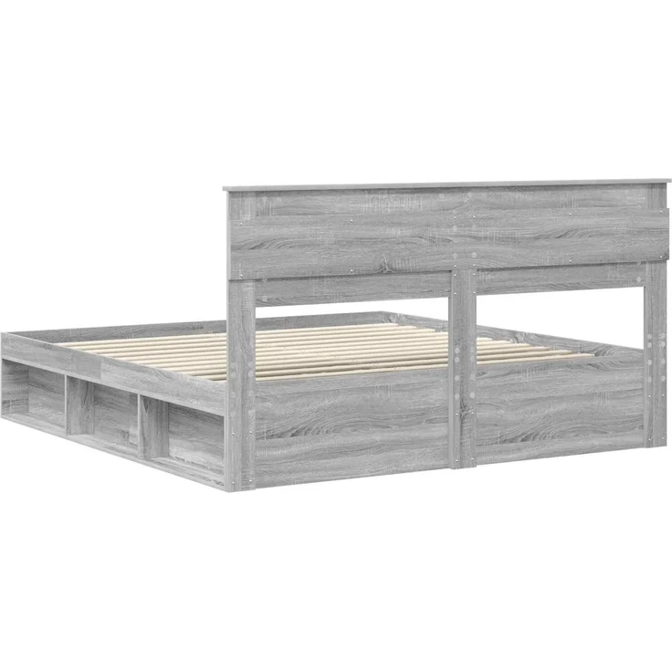 vidaXL Bettrahmen Graues Sonoma 180 x 200 cm Massives Kiefernholz 3409732 – Bild 8
