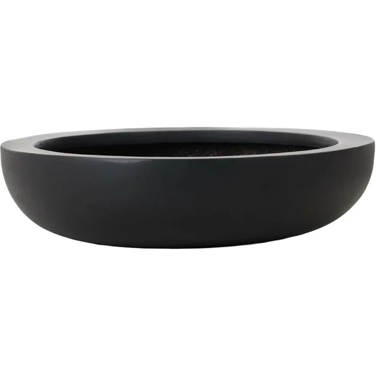 VIVANNO Pflanzschale Blumenschale Fiberglas "Plana", Anthrazit 34x9 cm