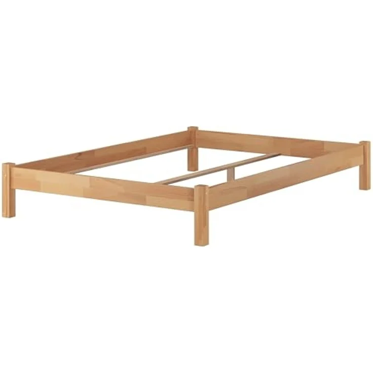 ERST-HOLZ Massivholzbett Stabiles Doppelbett 140 x 200 cm Bettrahmen Buche Massiv, Buche farblos lackiert – Bild 5