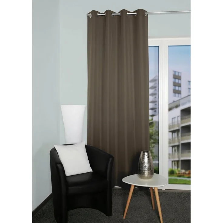 Home Basics Vorhang ATLANTIK (1 St), Ösen, blickdicht, Ösenschal Uni ATLANTIK