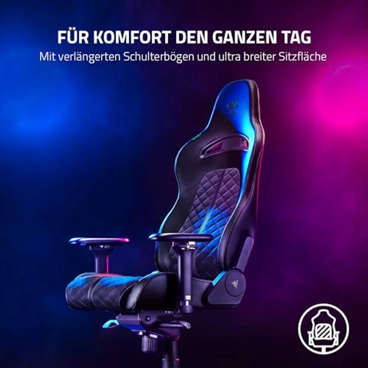 Razer 'Enki' Bürotuhl mit Stahlrahmen, Kunstleder/Stahl schwarz, (131-141) x 68x67 cm – Bild 5