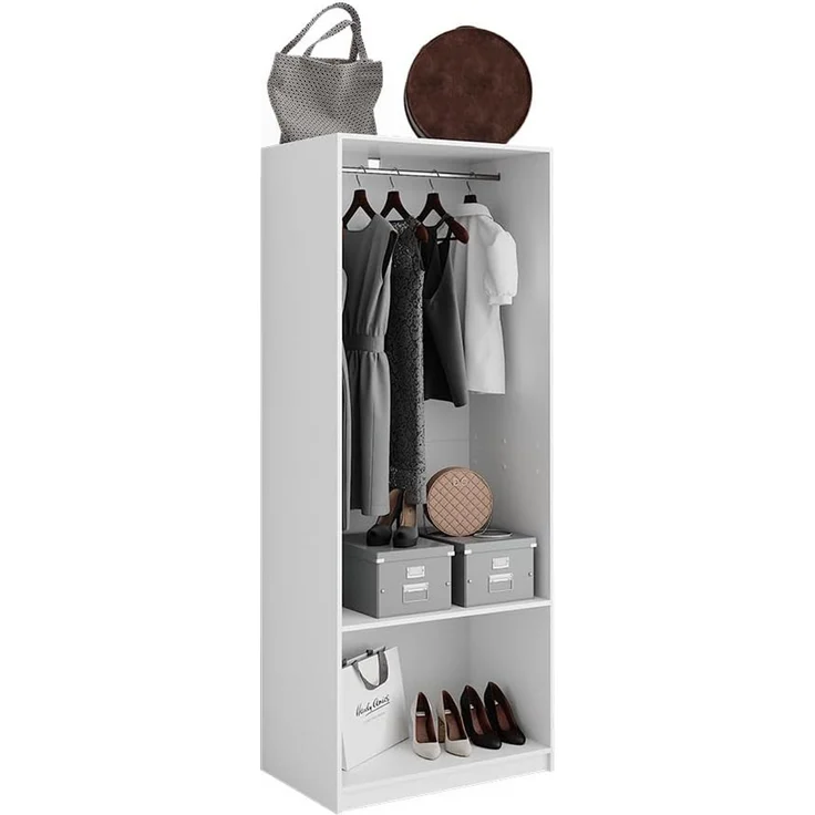 Kleiderschrank Elmo Weiß 80 x 200 cm Vicco – Bild 7