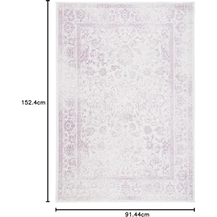 Safavieh Akzent-Teppich 91x152 cm - Adirondack Collection - Transitional Design, Elfenbein & Lavendel, Pflegeleichte Synthetikmischung, Ideal für Wohnzimmer, Schlafzimmer, Büro – Bild 2