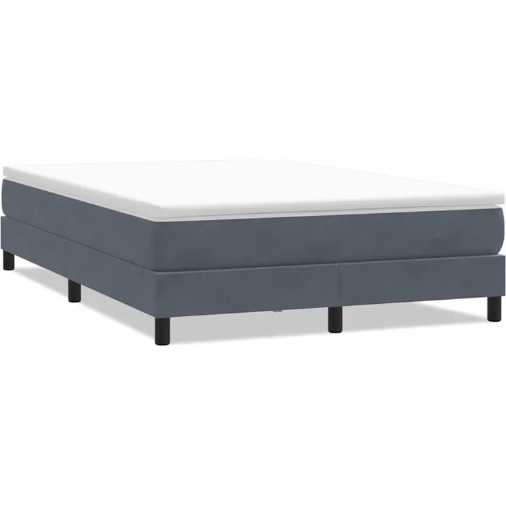 vidaXL Boxspringbett ohne Matratze Dunkelgrau 160x210 cm Samt 3315832 – Bild 2