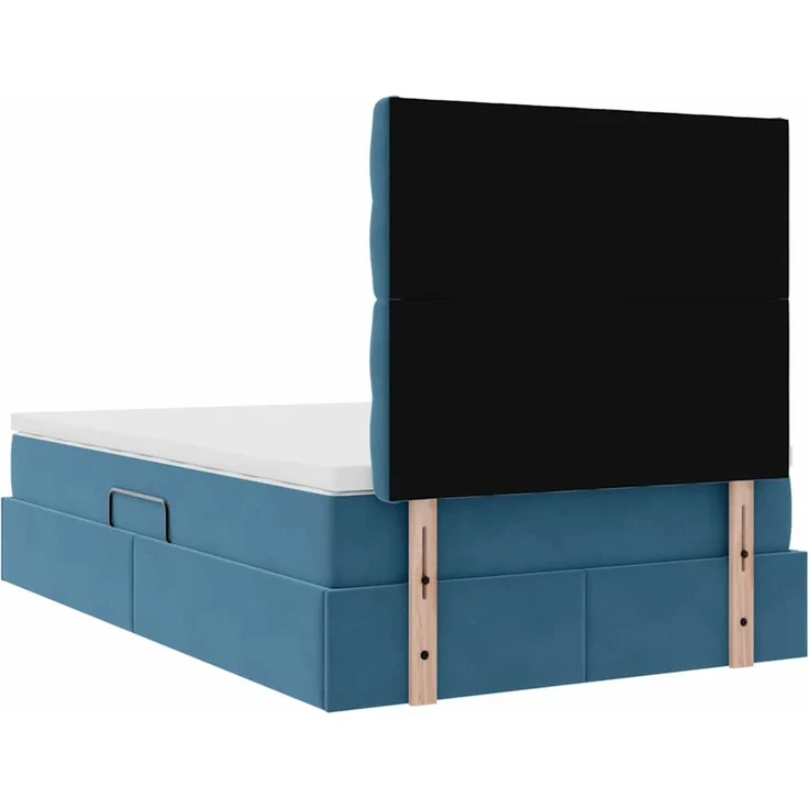 vidaXL Aufbewahrungsbett mit Matratze Dunkelblau 120 x 200 cm Samt 3372085 – Bild 11