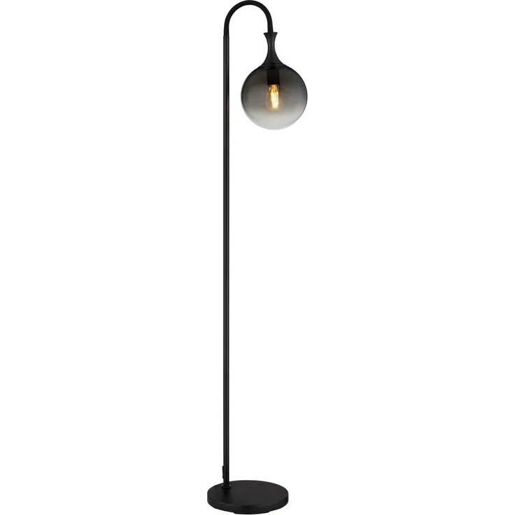 GLOBO LIGHTING Stehlampe DALTON, ohne Leuchtmittel, Stehleuchte/Glaskugeln rauchfarben/schwarz/Wohnzimmer/Schlafzimmer