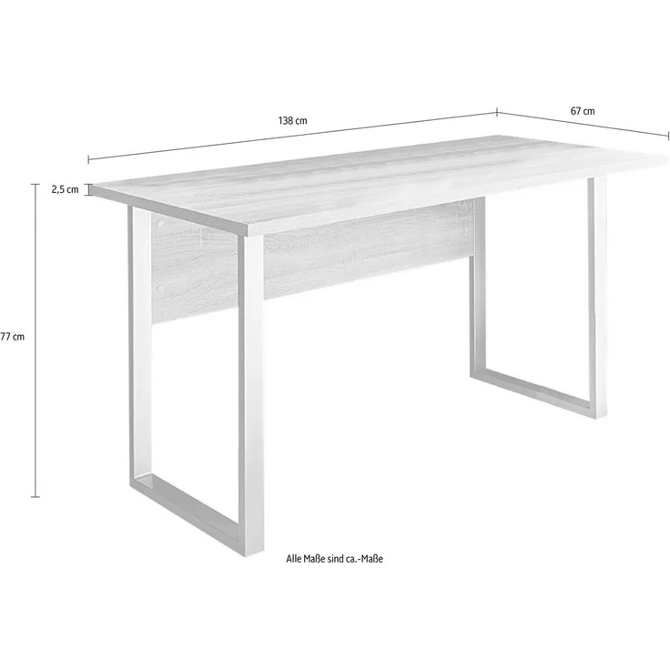 BMG Möbel Schreibtisch Office Edition Mini (Einzeltisch), 138 x 67 cm, Metallgestell, Made in Germany – Bild 2