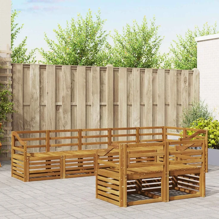 vidaXL Outdoor-Sofagarnitur 8 stk. 8-Sitzer Natur Massivholz Akazie 3375024 – Bild 1