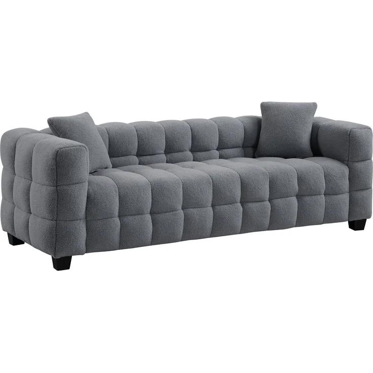 ATLANTIC home collection 3-Sitzer STELLA, inkl. 2 Zierkissen und mit modernem Teddy Stoff – Bild 2
