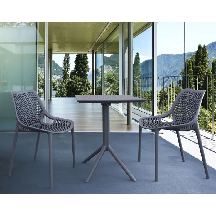 CLP Klapptisch Sky I Gartentisch, stabil und pflegeleicht für innen und außen,dunkelgrau eckig – Bild 2