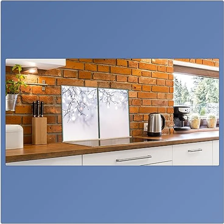 Herdabdeckplatte Abdeckung Ceranfeld Abdeckplatte Schneidebrett 2-Teilig 80x52 Natur Beige Spritzschutz Glasplatte Ceranfeldabdeckung Schutz Herdschutz Sicherheitsglas Glasschneidebrett 2x40x52 – Bild 4