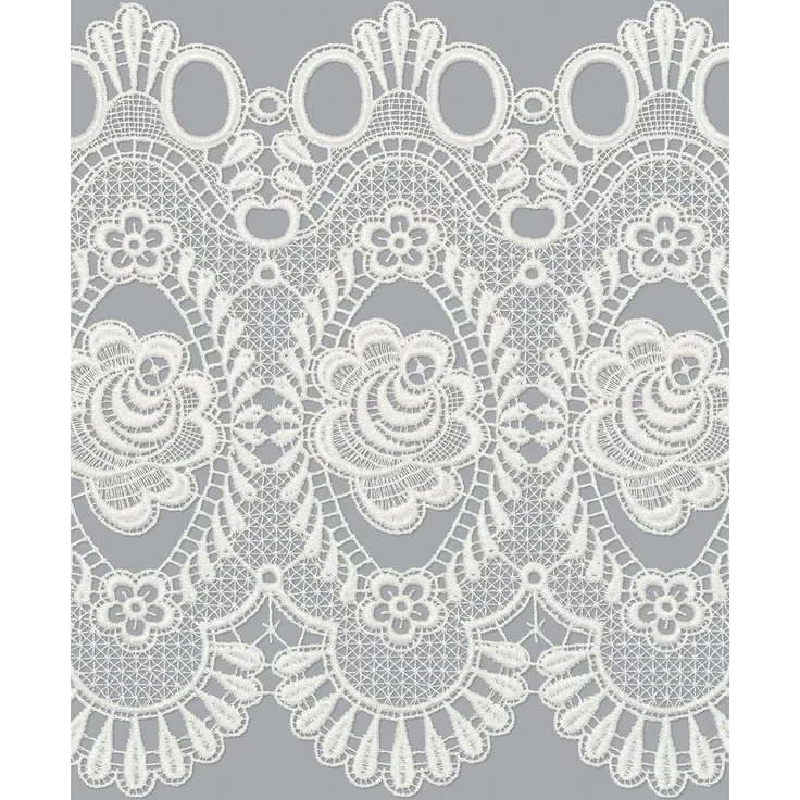 Scheibengardine Plauener Spitze - Blumenspitze #1W (BxH) 147cm x 32cm beige – Bild 3