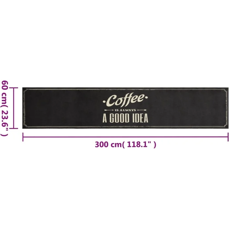 vidaXL Küchenteppich Waschbar Kaffee 60x300 cm Samt 4005598 – Bild 4