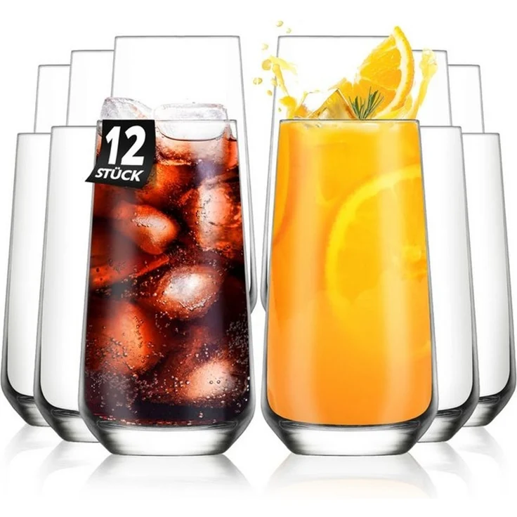 KONZEPT Gläser-Set Trinkgläser-Set, 480 ml, Longdrinkgläser, Cocktailgläser 6/12 teilig, 12-tlg, Ideal für Cocktail, Saft und als Wassergläser – Bild 4