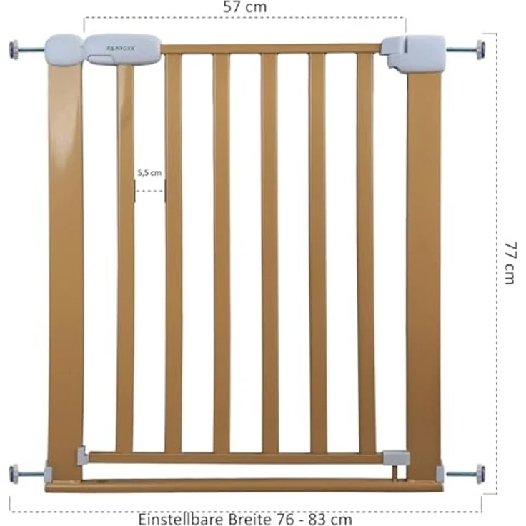 Absperrgitter Treppenschutzgitter beige für 75-85cm Durchgang 77cm Hoch – Bild 3