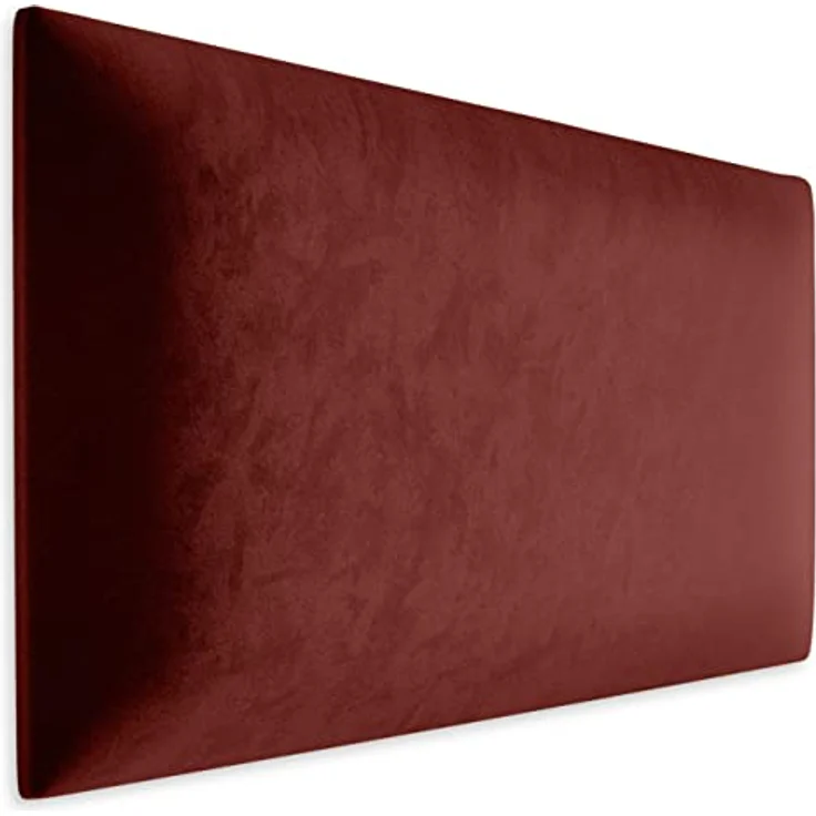 Muralo Samt Wandkissen Stoff Polsterpaneel Schlafzimmer Wohnzimmer Bett Wandpolster Bettkopfteil Lendekissen Modern Luxus Gepolstert Polster Paneel (Weinrot, 60x30 cm) – Bild 2