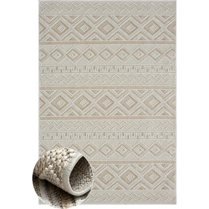Wohnando Teppich MY-RUG Outdoor-Teppich "Arya" 160x100 cm, beige, rechteckig, Höhe: 8 mm, im schönem Boho-Stil, Sisal-Optik, weich, für Garten und Balkon