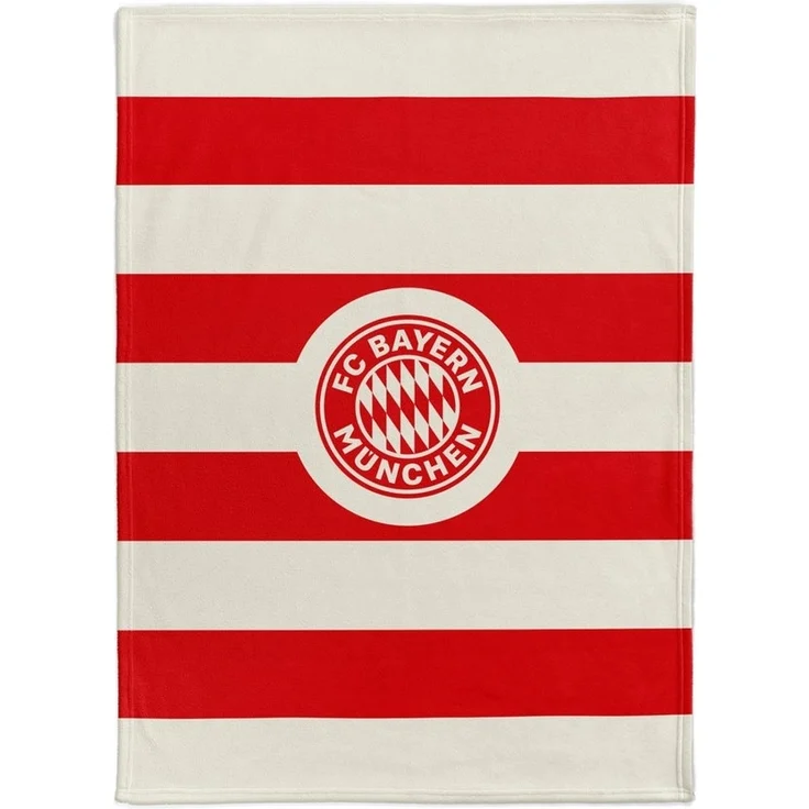 FC Bayern München Badetuch FC Bayern München I Kuschelfleecedecke I Sofadecke I Rot/Weiß, Polyester – Bild 1