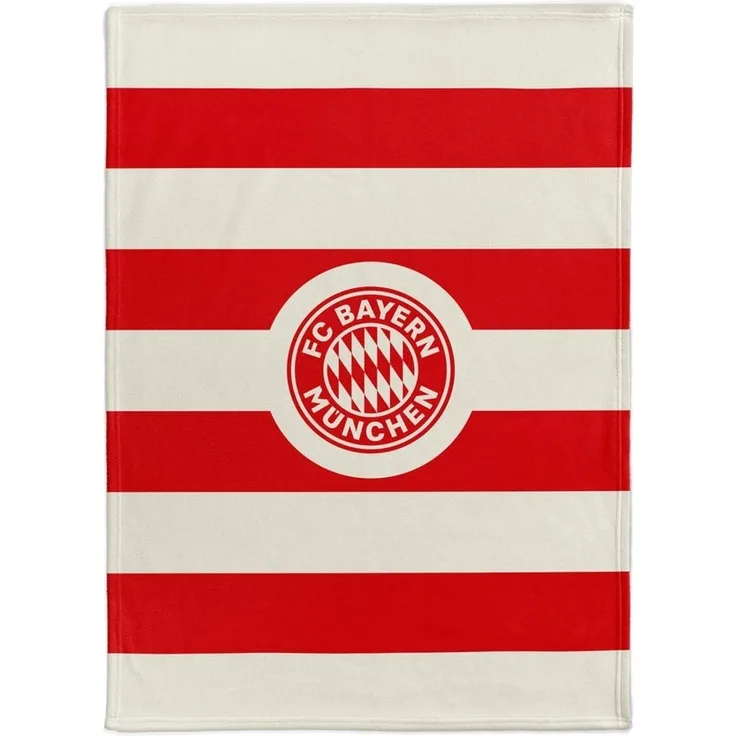 FC Bayern München Badetuch FC Bayern München I Kuschelfleecedecke I Sofadecke I Rot/Weiß, Polyester