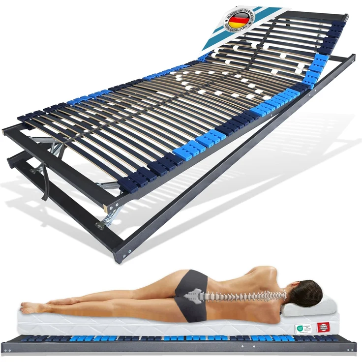Lattenrost mit Schulteranpassung 120x200cm, 42 Leisten Kopf & Fußverstellung – Bild 1