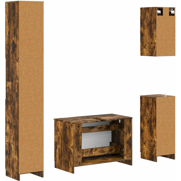 vidaXL 4-teiliges Badezimmer-Schrank-Set UTRECHT Raucheiche 3417977 – Bild 7